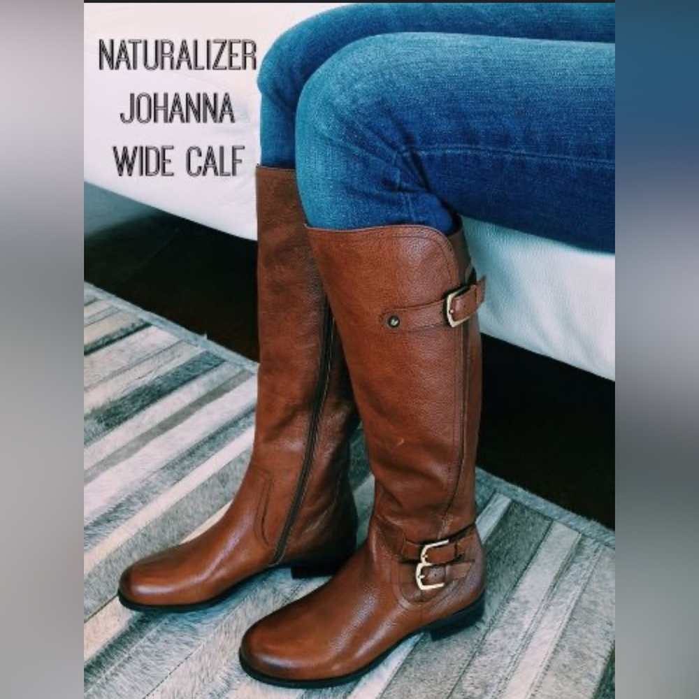 Naturalizer Johanna N5 Comfort Leather Wide Shaft Boots Size 9W